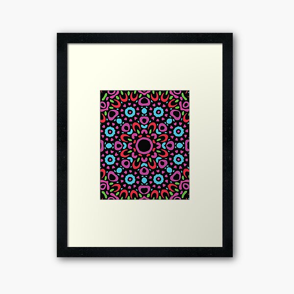 Floral Abstract Multi Colour Mandala 1 Framed Art Print
