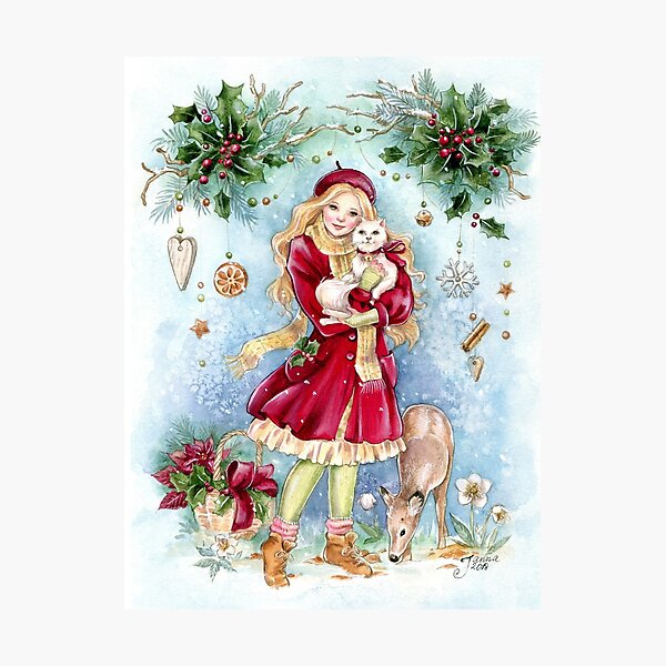 Weinlese-Karten-Weihnachtsentwurf Fotodruck