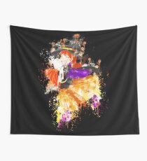 Animal cartoon cat watercolor painted Wall Tapestry