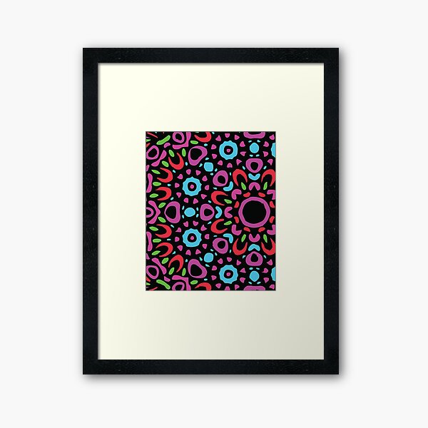 Floral Abstract Multi Colour Mandala 3 Framed Art Print