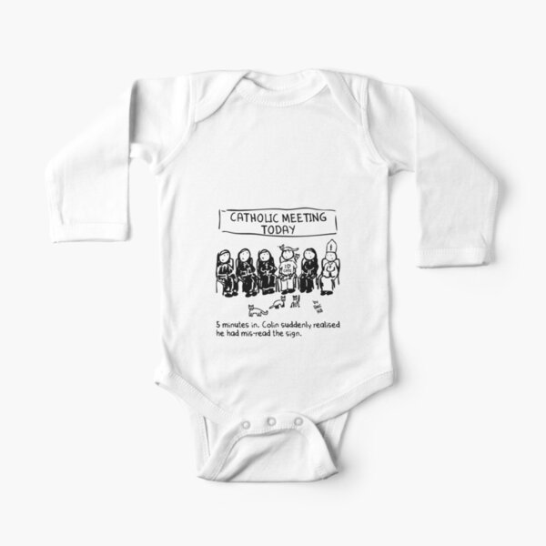 Catholic Meeting Long Sleeve Baby One-Piece