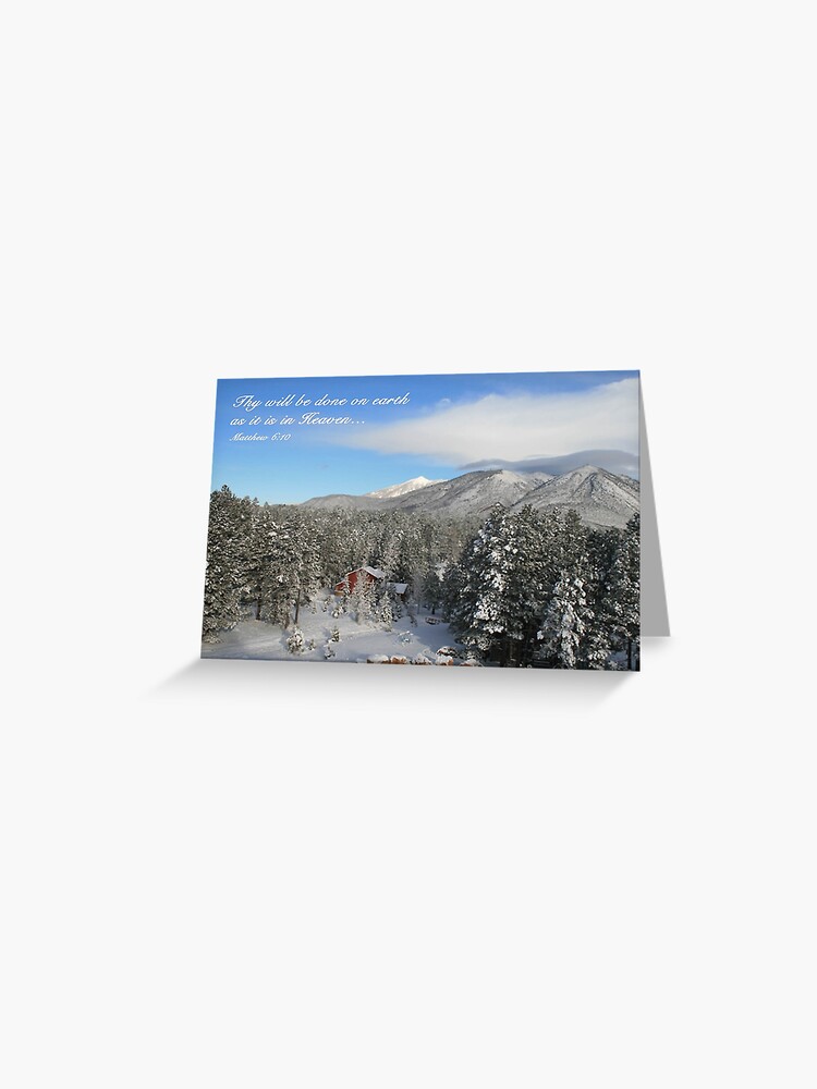 Thumbnail 1 of 2, Greeting Card, Winter Card with Snow, Red House - From ccnow.info designed and sold by sdawsoncc.