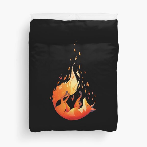 Falling Fox Duvet Cover