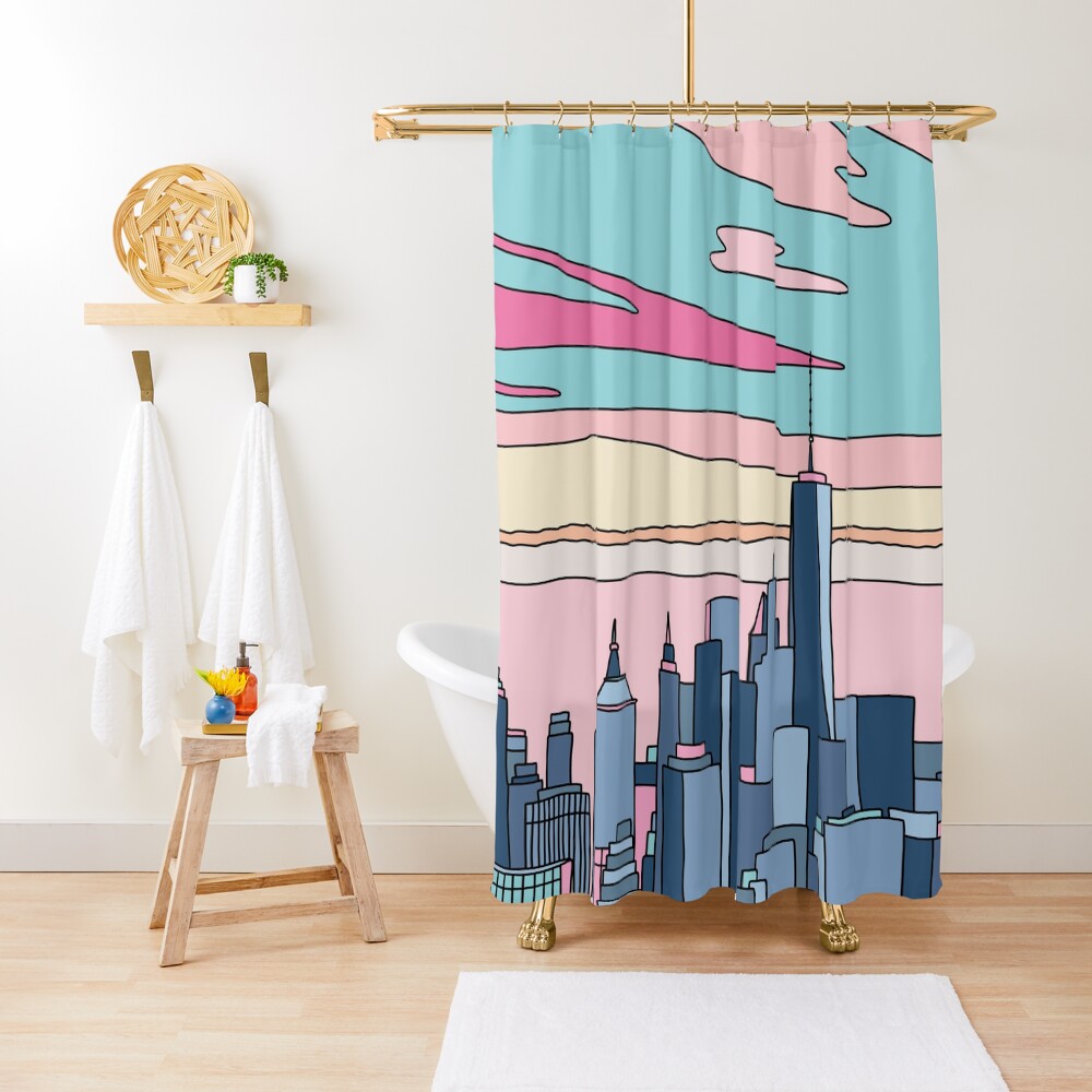 City sunset by Elebea Shower Curtain