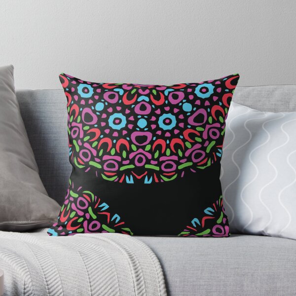 Floral Abstract Multi Colour Mandala 4 Throw Pillow