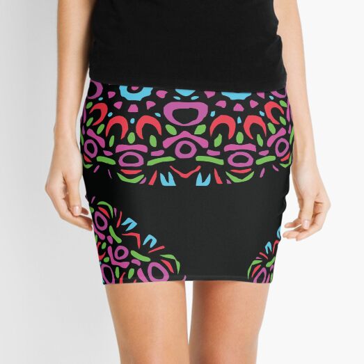 Floral Abstract Multi Colour Mandala 4 Mini Skirt