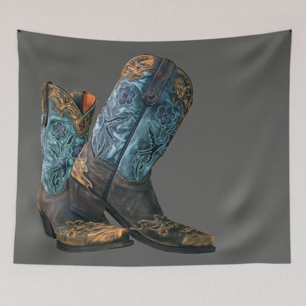 Aperçu de l'œuvre Knockout Cowgirl Boots en couleur créée et vendue par StampCity.