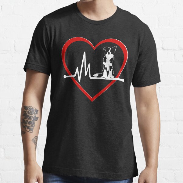 Border Collie Heart Beat | NickerStickers on Redbubble Essential T-Shirt