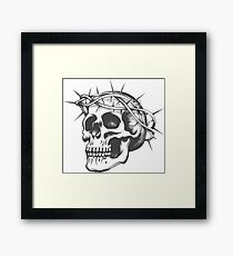 Skull in thorns wreath Framed Print