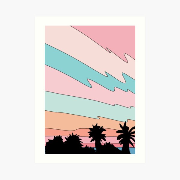Beach sunset by Elebea Art Print