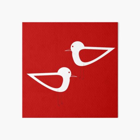 Item preview, Shorebird Pair in red and white designed and sold by kierkegaard.