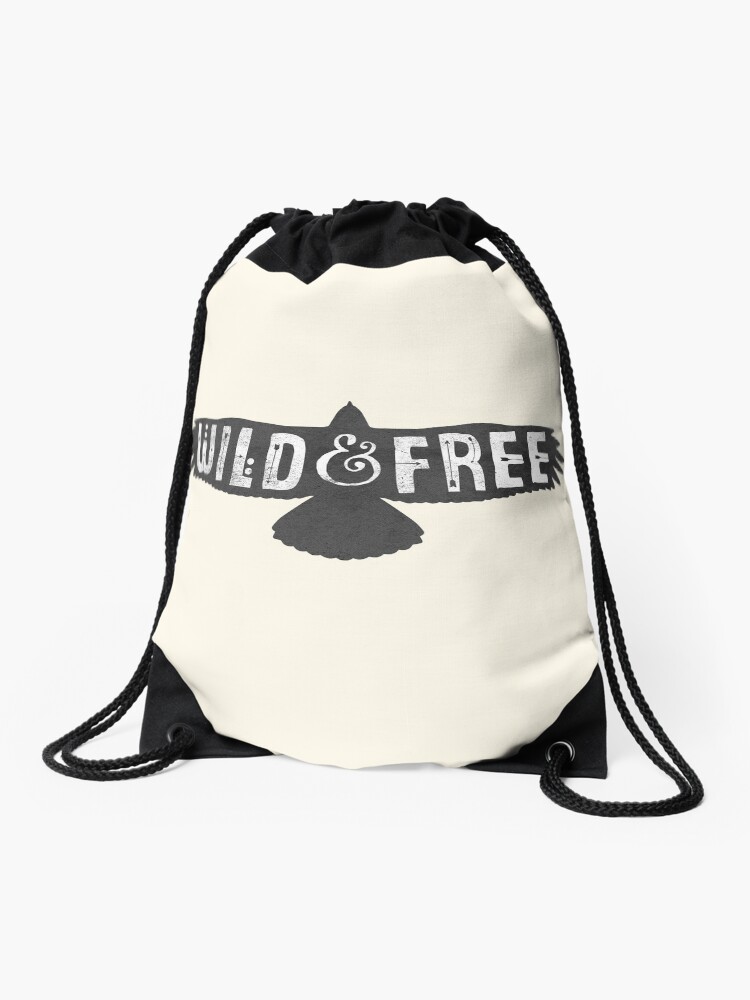 Thumbnail 1 of 3, Drawstring Bag, Wild & Free designed and sold by wolfandbird.