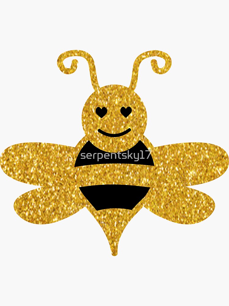 "Gold Glitter Bee" Sticker for Sale by serpentsky17 Redbubble