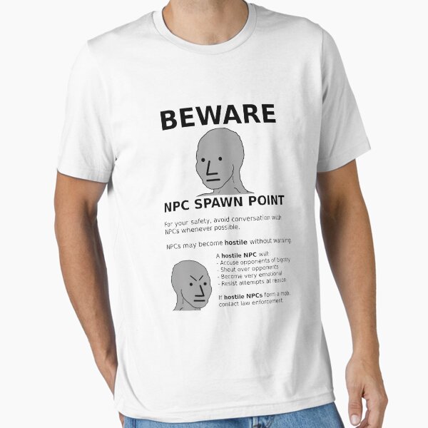 Vista previa del artículo con la obra «NPC Spawn Point (póster)», diseñado y vendido por LibertyTees.