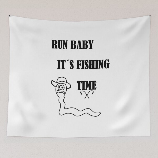 Item preview, Run Baby it's fishing time Run away worm, it's fishing time funny t-shirt designed and sold by dm4design.