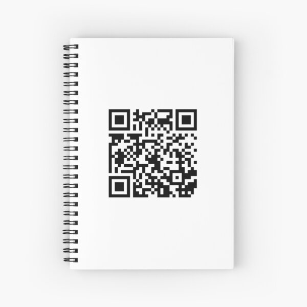 Rick Roll Link QR Code Spiral Notebook for Sale by magsdesigns