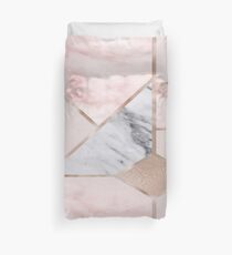 Geometric mix up - rose gold Duvet Cover