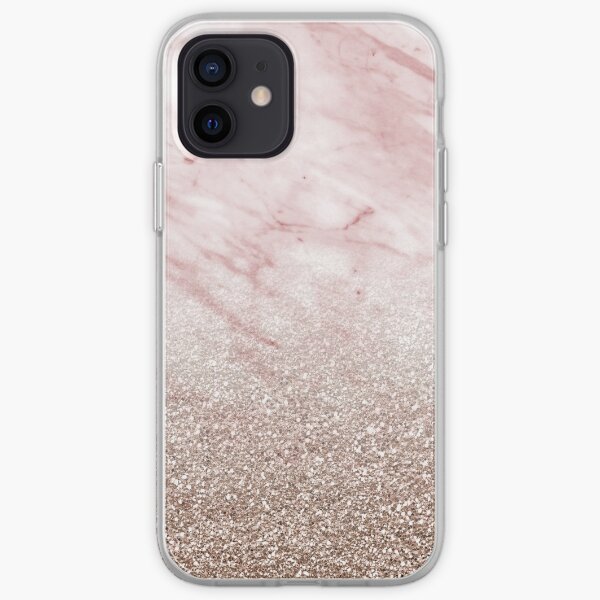 Rose gold champagne glitter gradient iPhone Soft Case