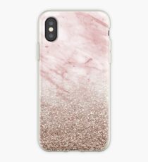 Rose gold champagne glitter gradient iPhone Case
