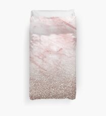 Rose gold champagne glitter gradient Duvet Cover