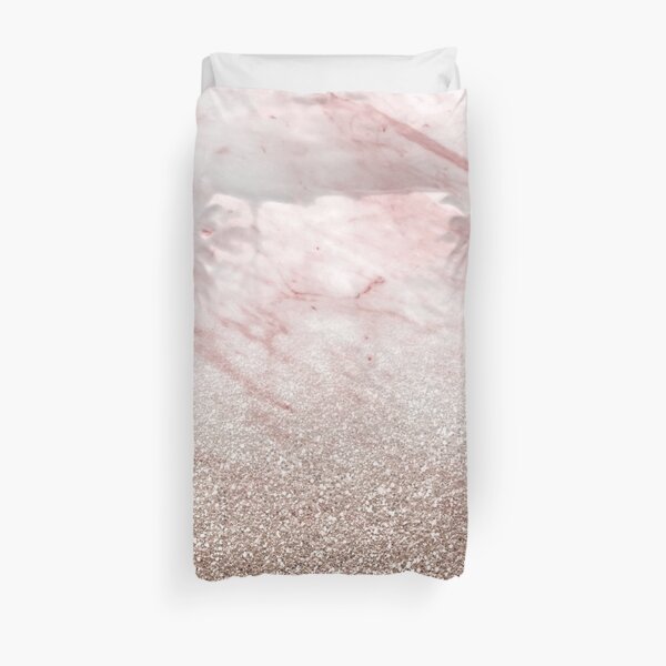 Rose gold champagne glitter gradient Duvet Cover