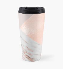 Erröten rosa Schichten von Roségold und Marmor Thermobecher