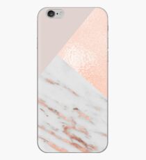 Blush pink layers of rose gold and marble iPhone Case