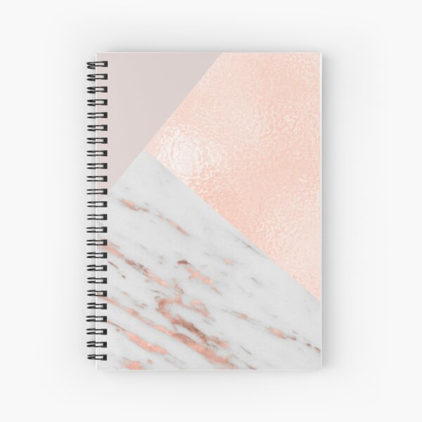 Blush pink layers of rose gold and marble Spiral Notebook