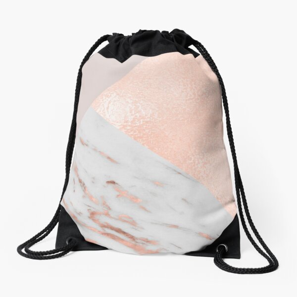 feuille d'or rose et un taupe doux. Sac à cordon