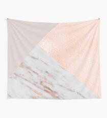 Blush pink layers of rose gold and marble Wall Tapestry