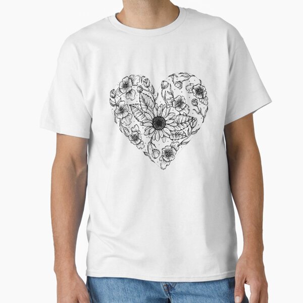 Floral Love Heart Classic T-Shirt