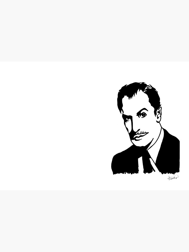 Vincent Price, master of horror, portrait signed by the artist by papercatlab