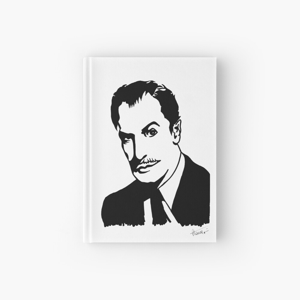 Vincent Price, master of horror, portrait signed by the artist Hardcover Journal