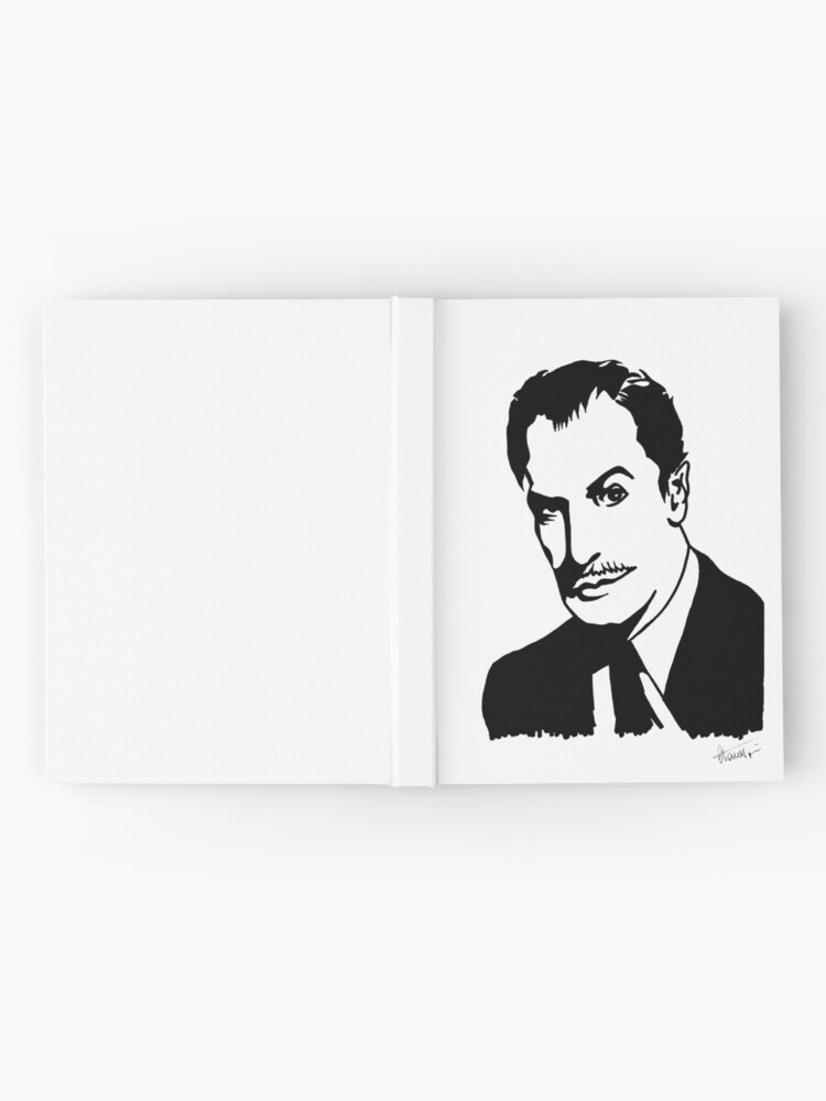 Alternate view of Vincent Price, master of horror, portrait signed by the artist Hardcover Journal