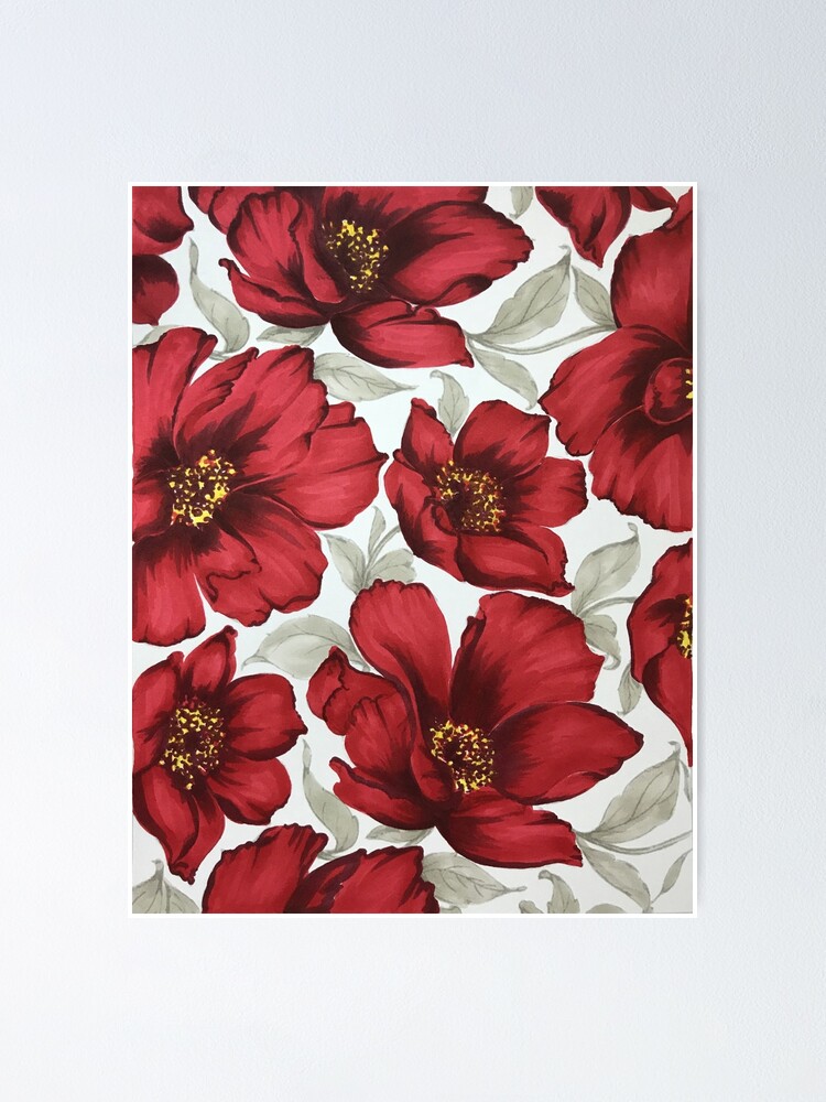 Póster «Magnolia roja» de KerriKerri | Redbubble