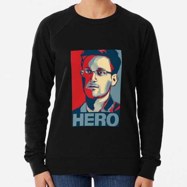 Edward Snowden Hero Art Lightweight Sweatshirt