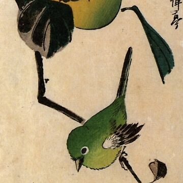 Artwork thumbnail, Bird On A Persimmon Tree by Utagawa Hiroshige (Reproduction) by Classic Visions Gallery