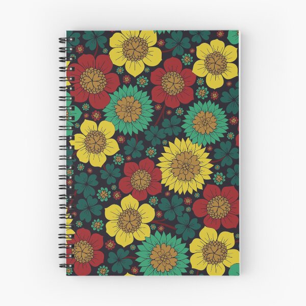 Item preview, Yellow, Red, Teal and Navy Blue Flowers designed and sold by somecallmebeth.