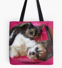 Batzilla Princess Scarlett and Daisy the Bat Dog Tote Bag