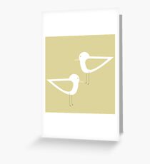 Shorebird-Paar in Sand Beige und Weiß Grußkarte