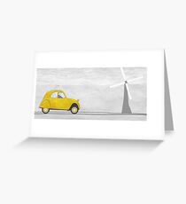Yellow Car in France Greeting Card
