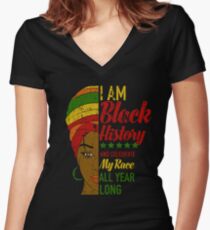 Ich bin schwarzer Geschichtsmonat Afrikanerin Shirt mit V-Ausschnitt