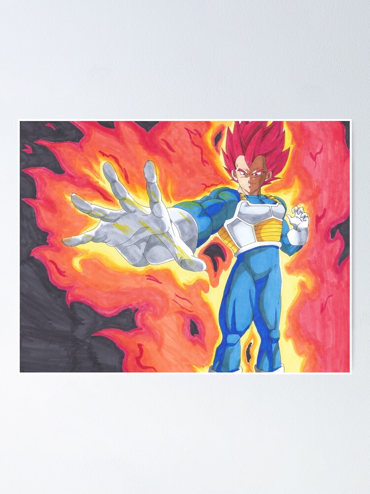 Super Saiyan Gott Vegeta Gott Der Saiyajins Poster Von Tavious Redbubble