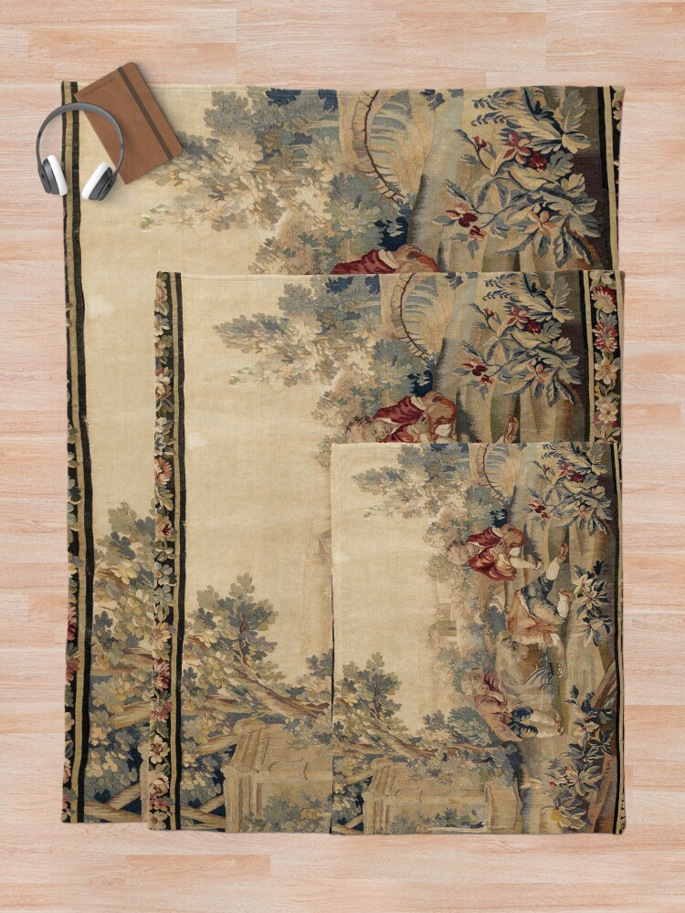 Alternate view of Aubusson Antique French Tapestry Print Throw Blanket