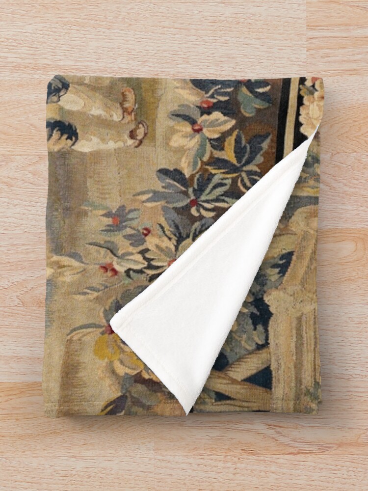 Alternate view of Aubusson Antique French Tapestry Print Throw Blanket