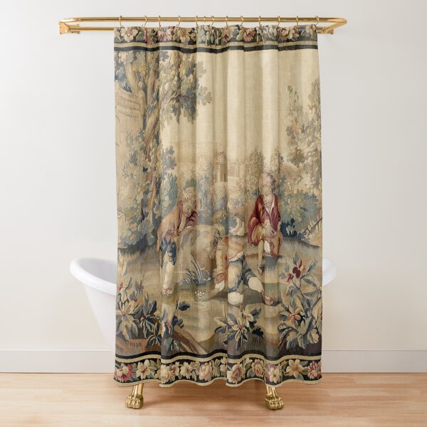 White Shower Curtains, French Shower Curtains, Provence Shower