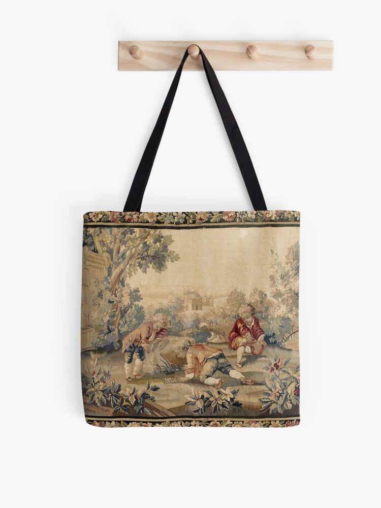 Aubusson Antique French Tapestry Print Tote Bag by Vicky Brago