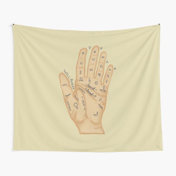 Hand Fortune Lines | Palm Reading Tapestry