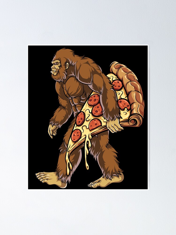 Bigfoot Pizza PNG, Funny Sasquatch Sublimation transfer PNG, Pizza