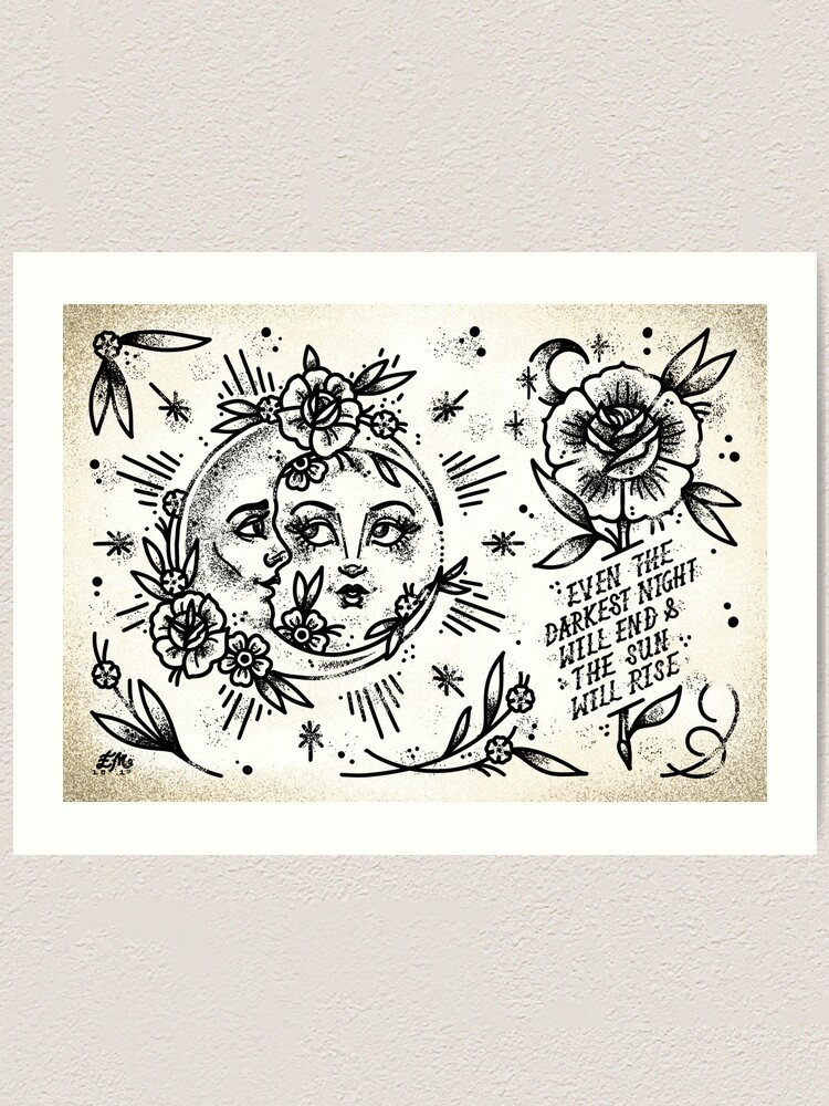 Sun and moon  rtraditionaltattoos